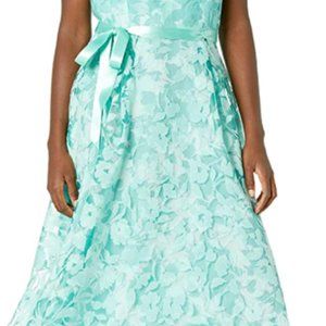 Tahari ASL Lace Overlay Flare Skirt Party Dress